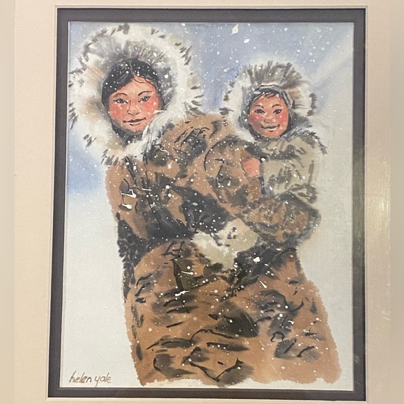 Framed Inuit art by Helen Yale - Picture 2 of 6